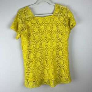 Vintage Thums Up art silk crochet top